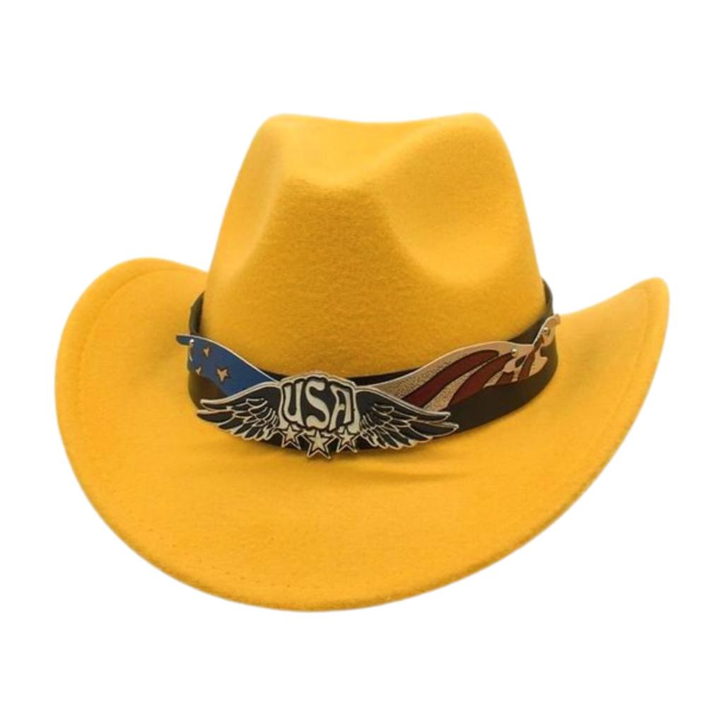 Tibetan Jazz Hat Woolen Shiny Belt Celebrity Style Retro Cowboy Hat Western Cowboy Hat