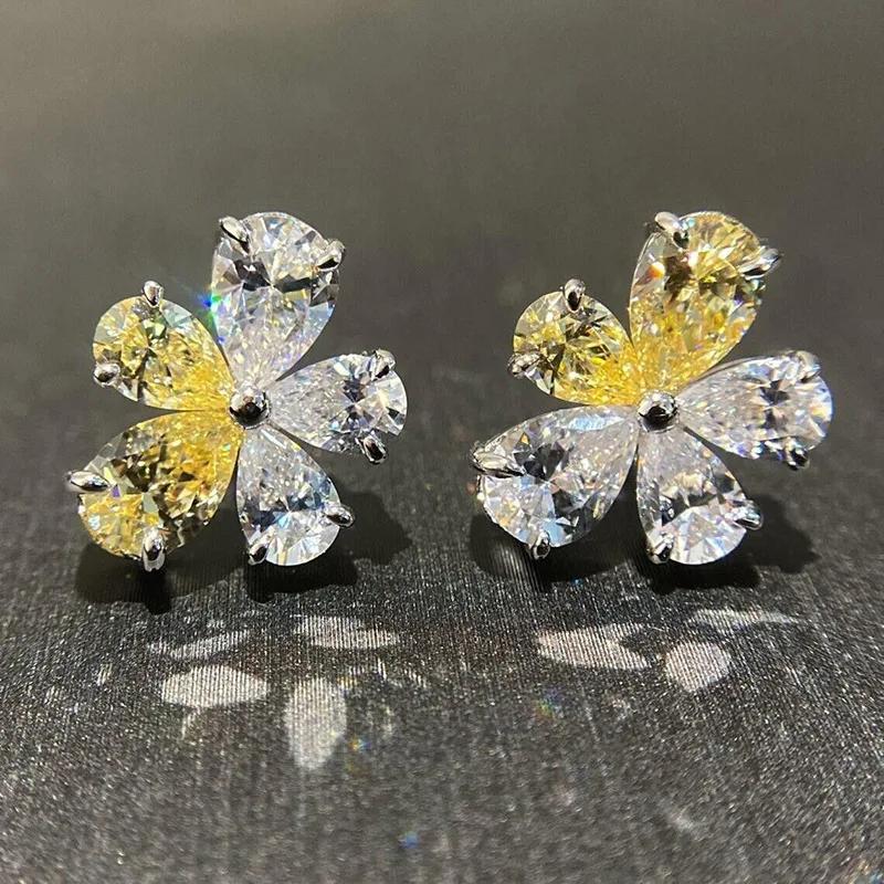 Yellow Zircon, Niche Design, Cool Style, Fresh and Elegant Accessories, High-end Trend, Personalized Fashion Earrings