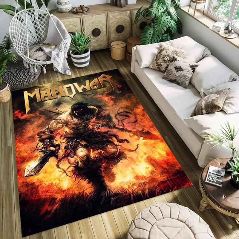Manowar: Alfombra Power Glory Adecuada para todas las estaciones Decoración del hogar Arte para la habitación Felpudo