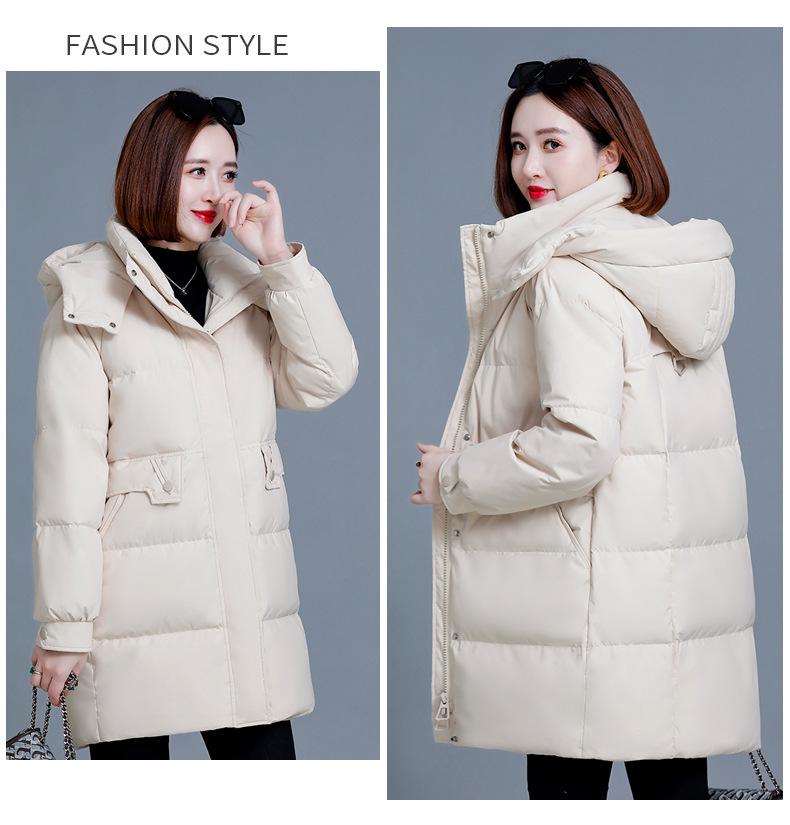 Women's Mid-length Quilted Cotton Coat: 2024 Winter Loose Plus Size, Thickened & Padded Jacket