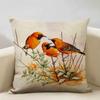 Bird Parrot Sofa Cushion Cover Bedroom Living Room Hotel Cafe Decoration Pillow Case 45x45cm Linen Pillowcase Chair Cushions