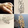 Women's Fashion Shiny Rhinestone Hollow Leaf Joint Armor Knuckle Ring Jewelry