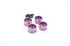 Mini 4WD Aluminum Set of 4 Deep Wheels, (Small Diameter, Rim, 6-Spoke) (Purple)