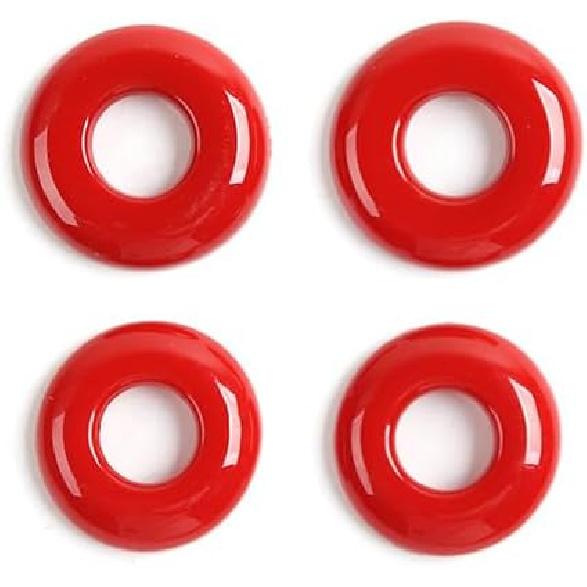 ABS Red Full Interior Decorative Cover Trim Sticker Compatible with Ford F150 2015-2020 (4pcs/Set Inner Door Handle Under Decorative Strip)
