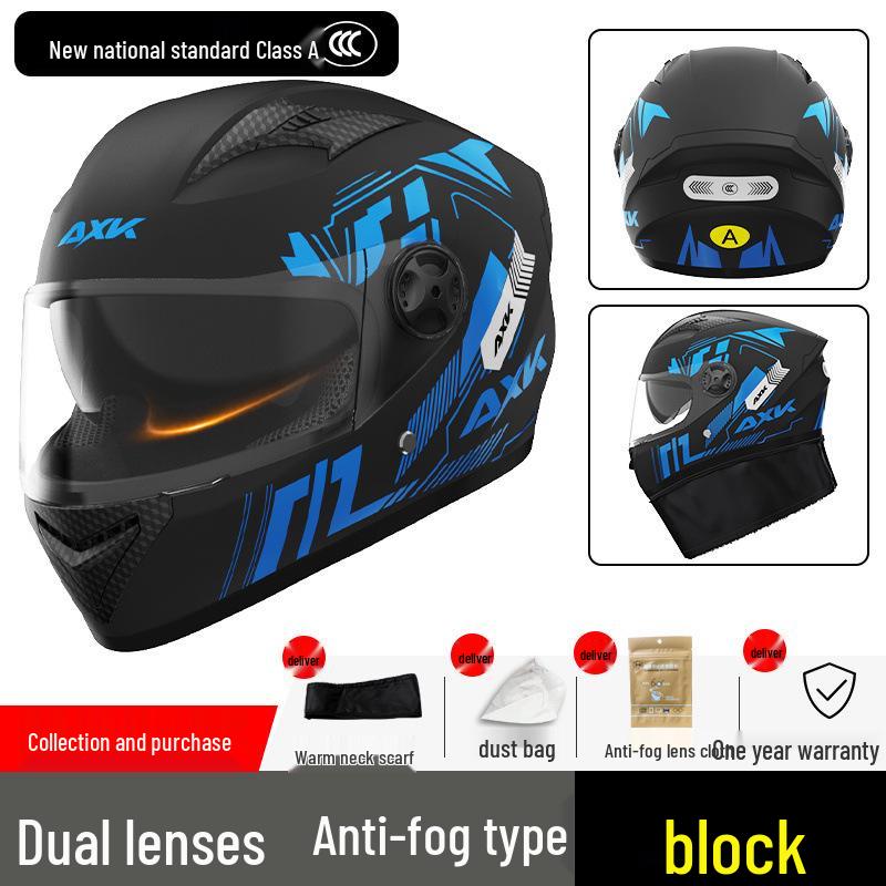 Certified Electric Motorcycle Helmet - Unisex Full Face, All-Season, Winter Warm, Safety Helmet