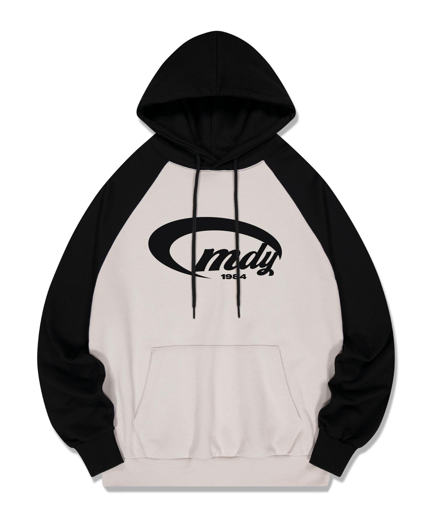 Million Day Mdy-1984 Raglan Hoodie Beige Black/M