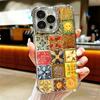 Italian Sicilian Style Floral Pattern Plating Phone Case For Iphone 16 17 Pro Max Air 16E 14 15 Plus 12 13 Mini Anti-Fall Airaba