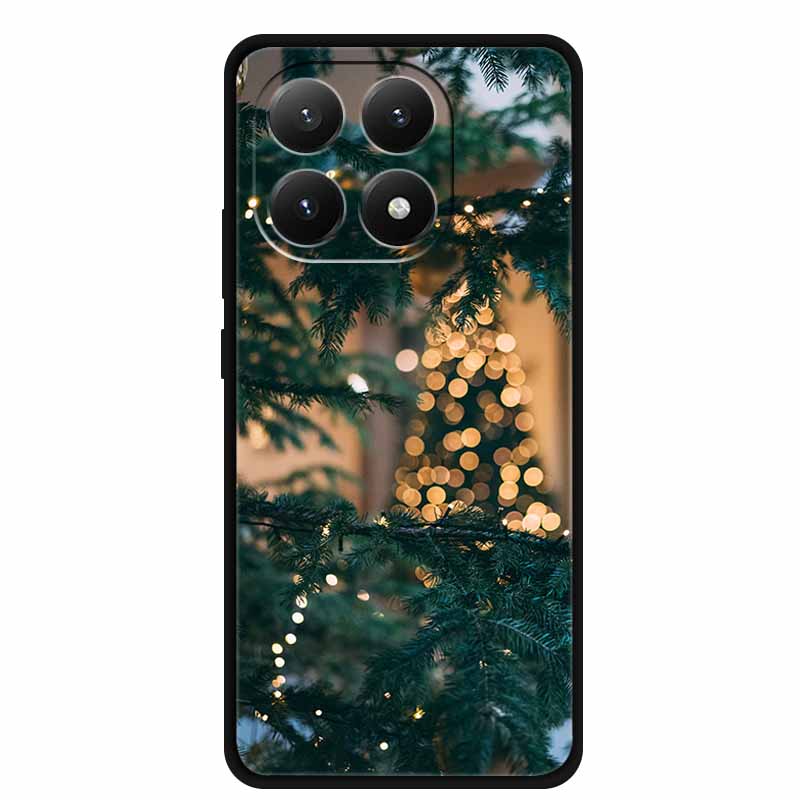 Christmas Cover For Xiaomi 15T 5G Case Black Silicone Cases TPU Santa Claus Christmas Tree Cover Cartoon Deer For Mi 15T 5G 15 T
