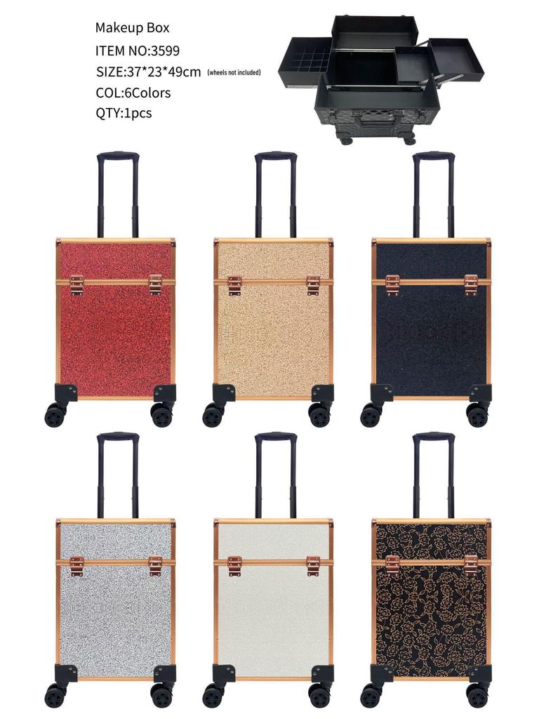 Largest Capacity Wheeled Makeup & Nail Art Case for Professionals