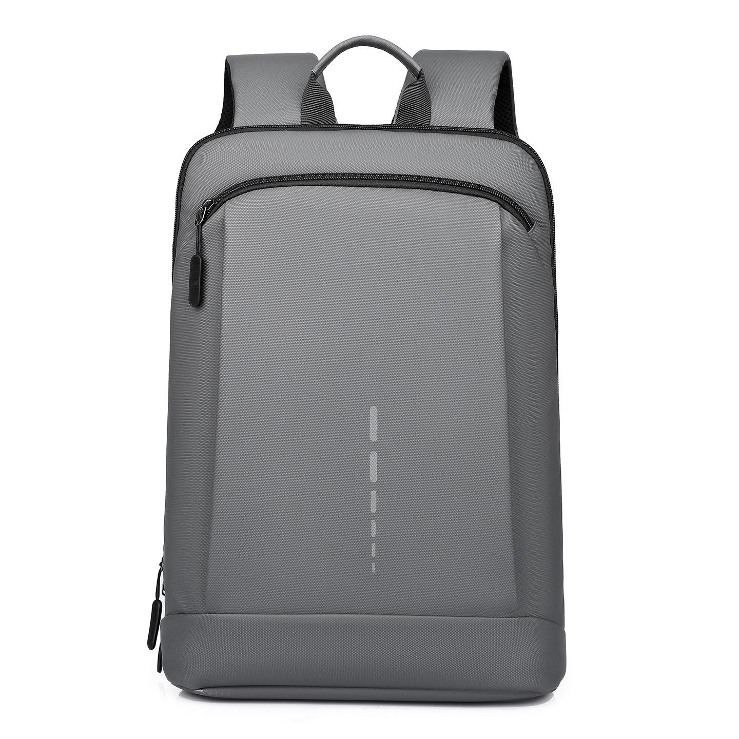 

Oxford cloth reflective strip university high school bag large capacity junior high school student bag business fashion backpack темно-серого