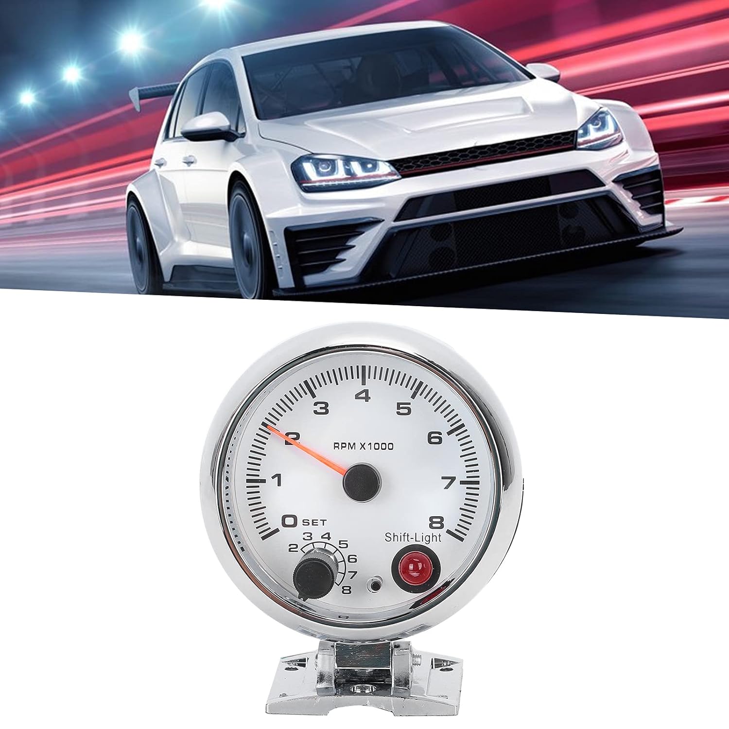 

Electrical Tachometer 3.75In 0-8000 Rpm 7 Color Background Lights For 4/6/8 Cylinder 12V Gasoline Powered Vehicles