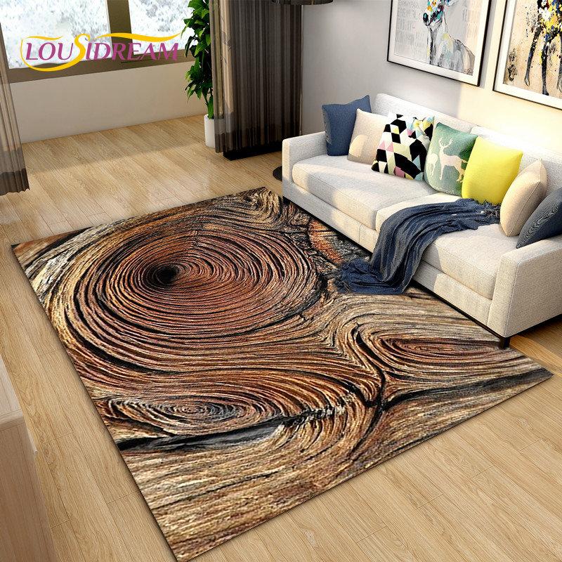 3D Wood Grain Area Rug,Carpet Rug for Living Bedroom Sofa Doormat Decoration,Kitchen Hallway Balcony Kid Play Non-slip Floor Mat