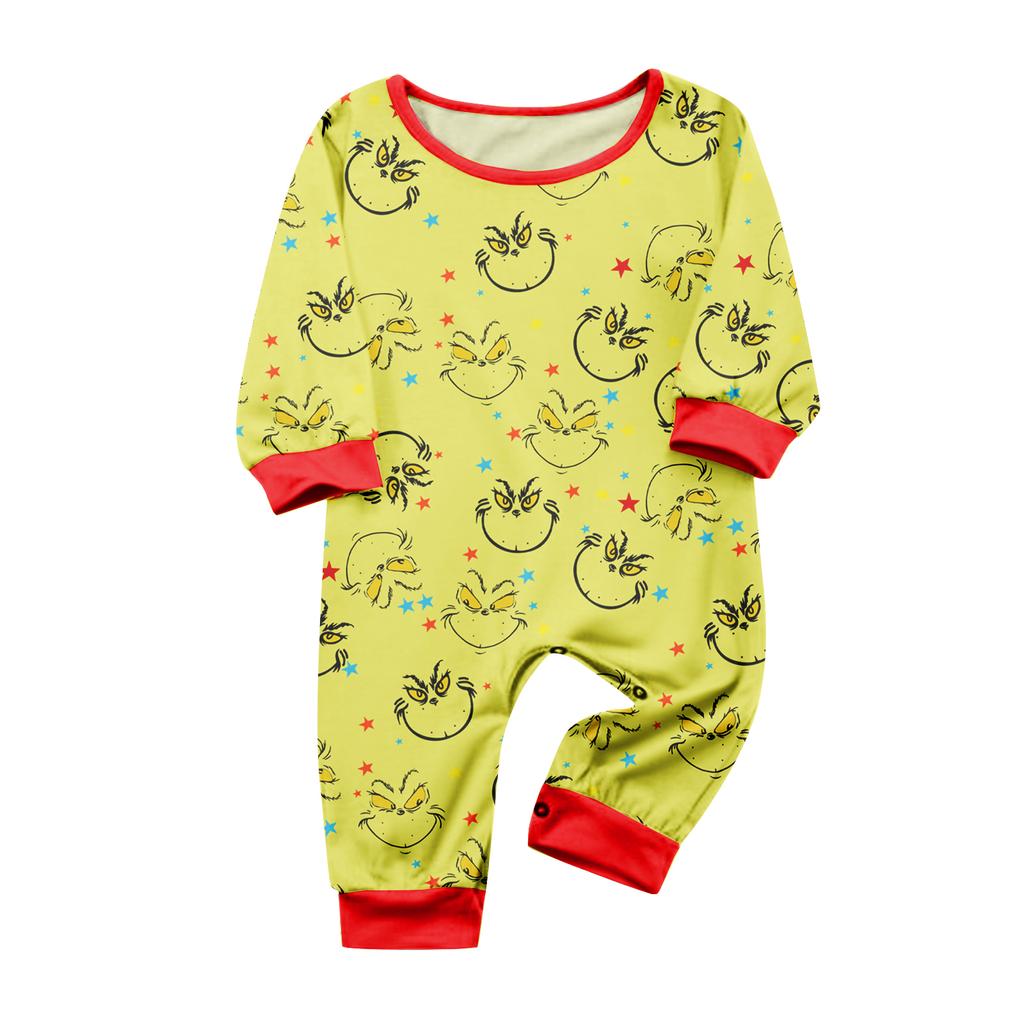 Christmas Print Cute Family Set Pajamas, Home Clothes, Family Set Long Sleeve Top Pants Set