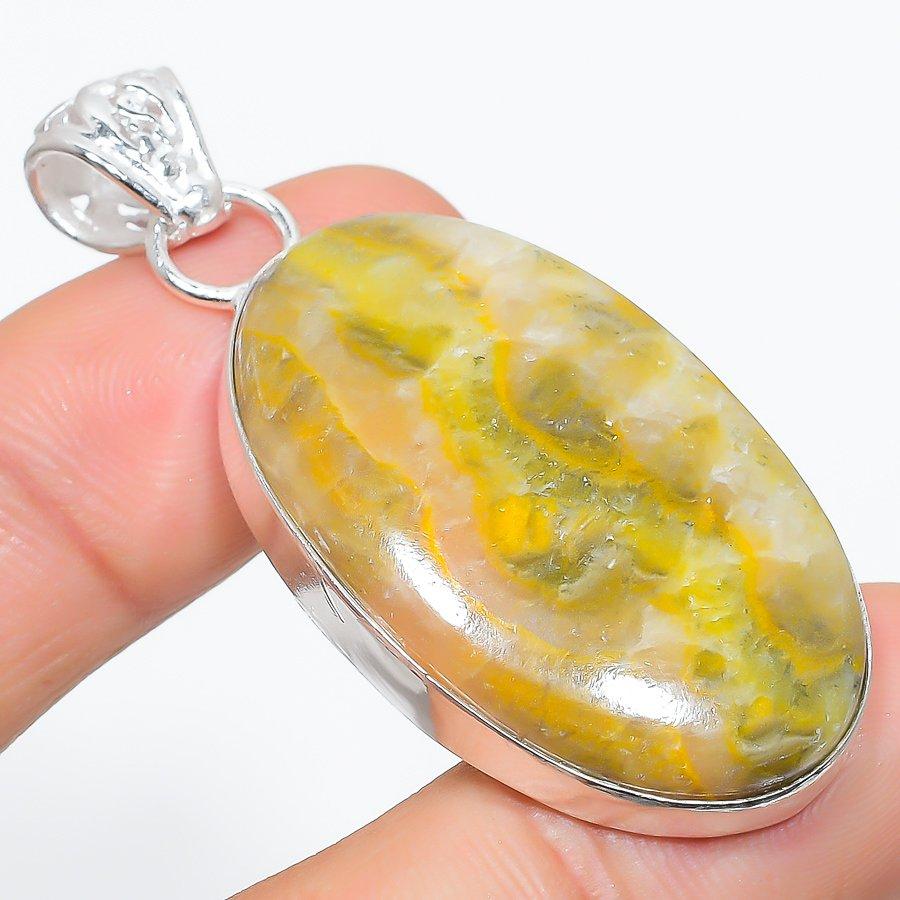 

Natural Bumblebee Jasper Gemstone 925 Sterling Silver Gift Pendant 2.17 b6n28