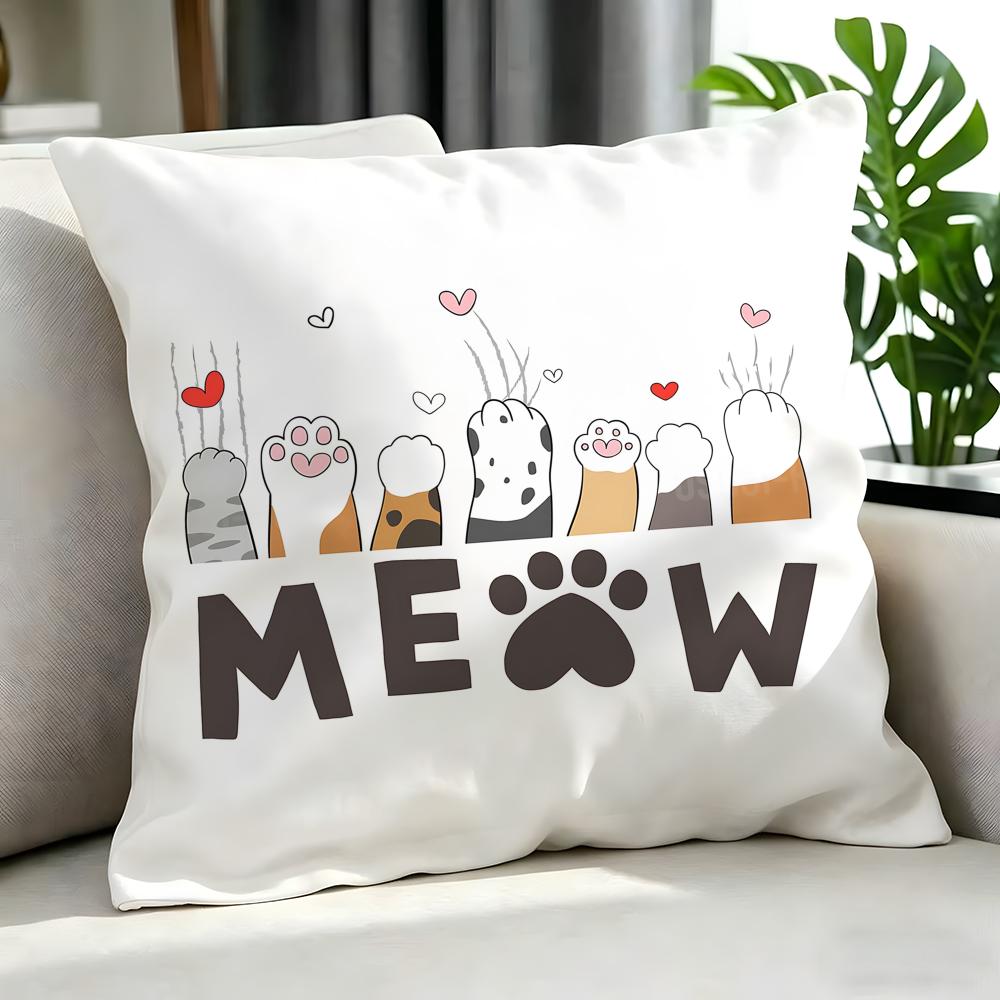 Cartoon HHeart Cartoon Cat Slogan Cushion Cover Cushion Cover Set Pcs x x x Pillowcase Decorative Sofa Home Decor