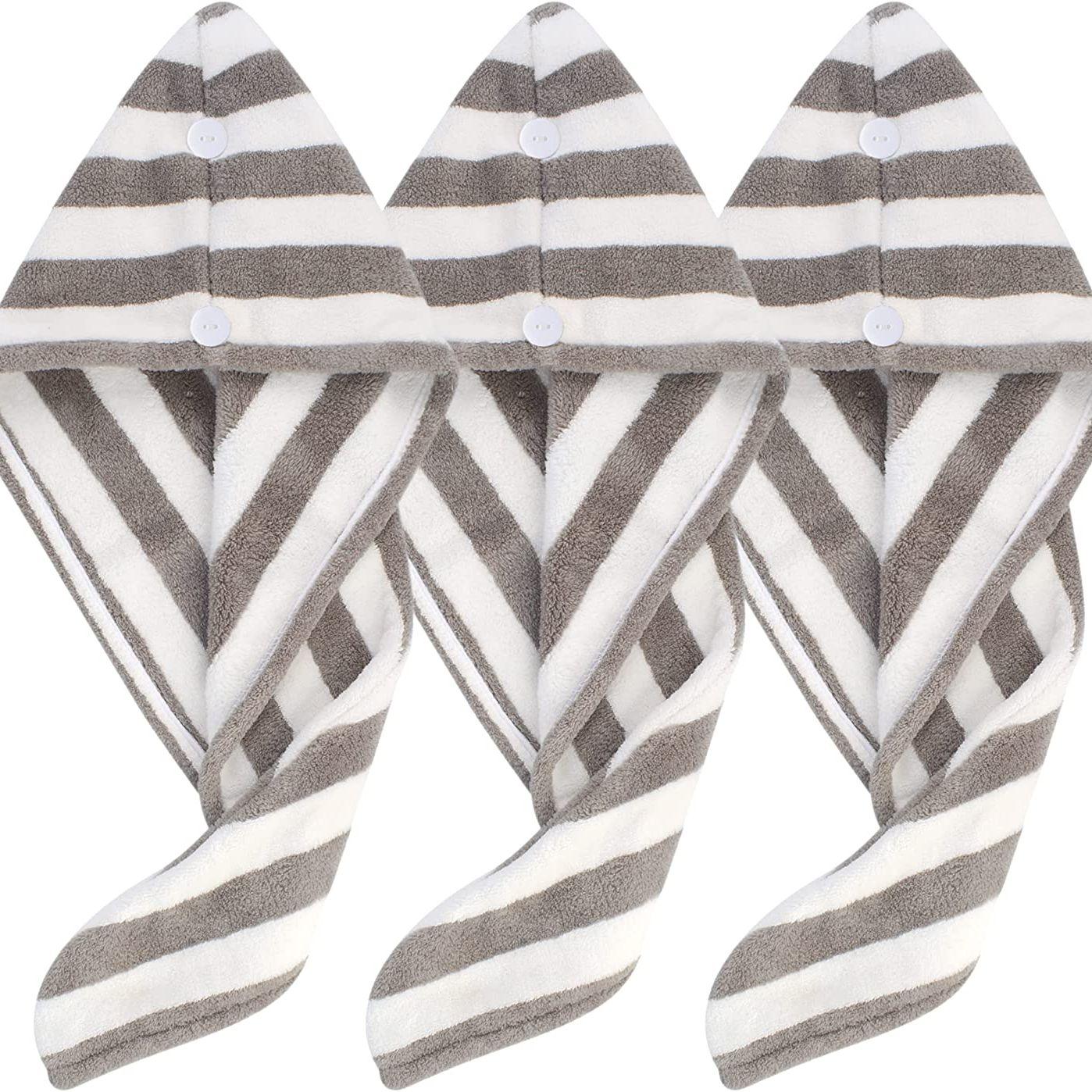 

Полотенце-тюрбан из микрофибры для волос, Супервпитывающее полотенце для сушки волос, Мягкое, Легкое, 3 шт. 3pcs