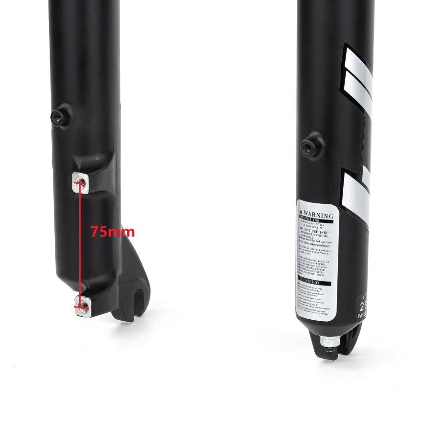Fat Bike Spring Fork, 20-26", 105mm Travel, 4.0" Tire, Adjustable Spring, Mechanical Lock, 32mm, Disc Brake