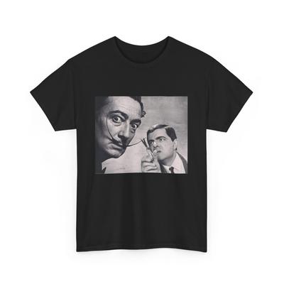 26 Lustiges Kunst-Mashup Unisex Schweres Baumwoll-T-Shirt Mr. Bean und Salvador Dalí Shirt Unisex T-Shirt