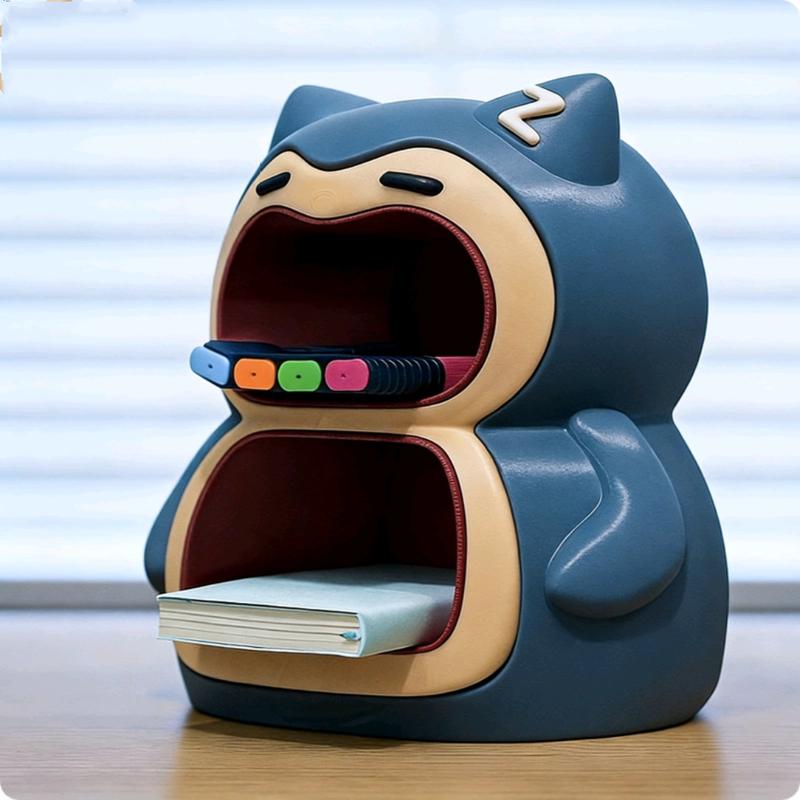 23x25cm Pokemon Snorlax Storage Box Double Layer Desktop Entryway Organizer Decorative Ornament Practical Creative Gift For Boys