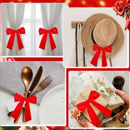 2 Pcs Wreath Sash for Front Door Blank Satin Wreath Sash Embroidery Monogram Plain Ribbon Accessories for Xmas Party Yard Doorway Wall Decor