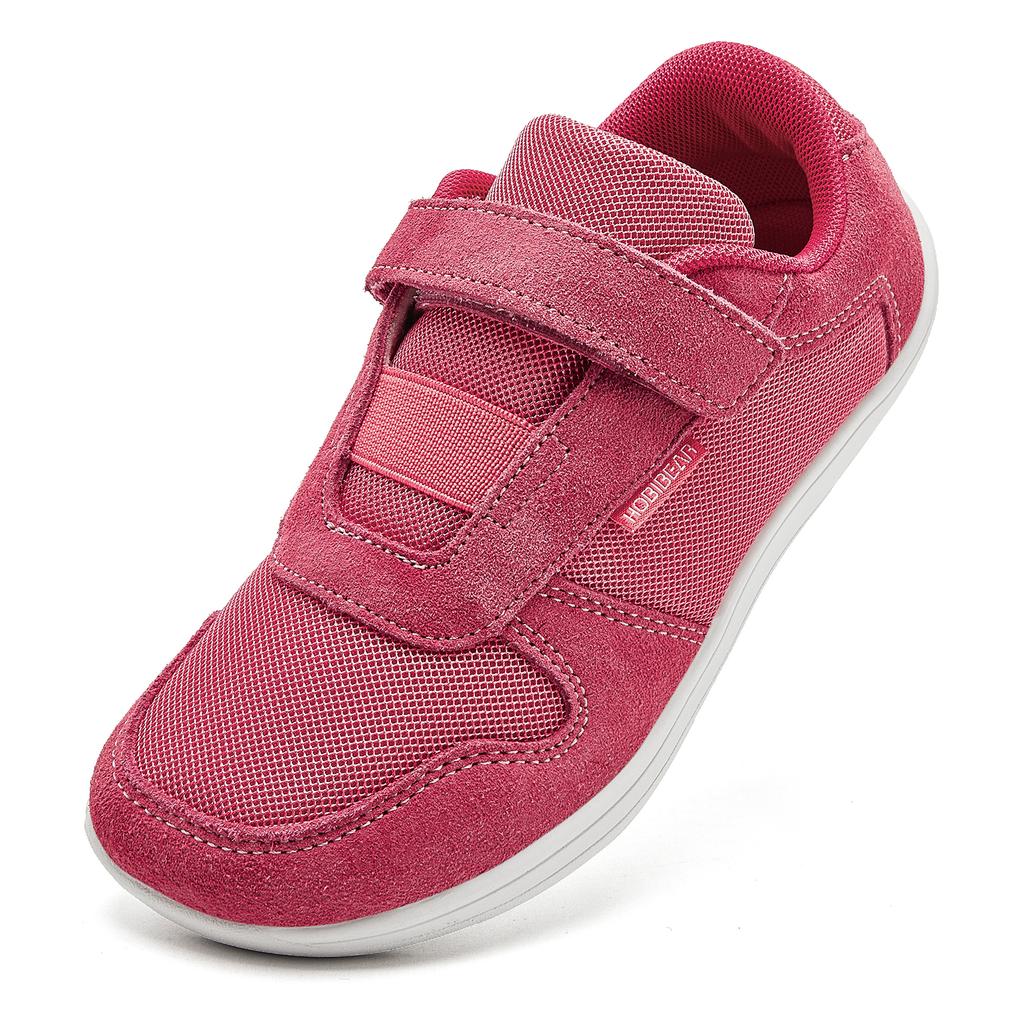 HOBIBEAR Wide Barefoot Shoes Boys Girls Artificial Leather Mesh Lightweight Breathable Sneakers Minimalist Zero Drop Shoes