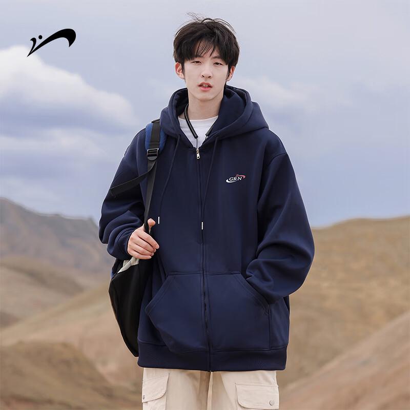 

Guirenniao Unisex Casual Hooded Zip-Up Sweatshirt M