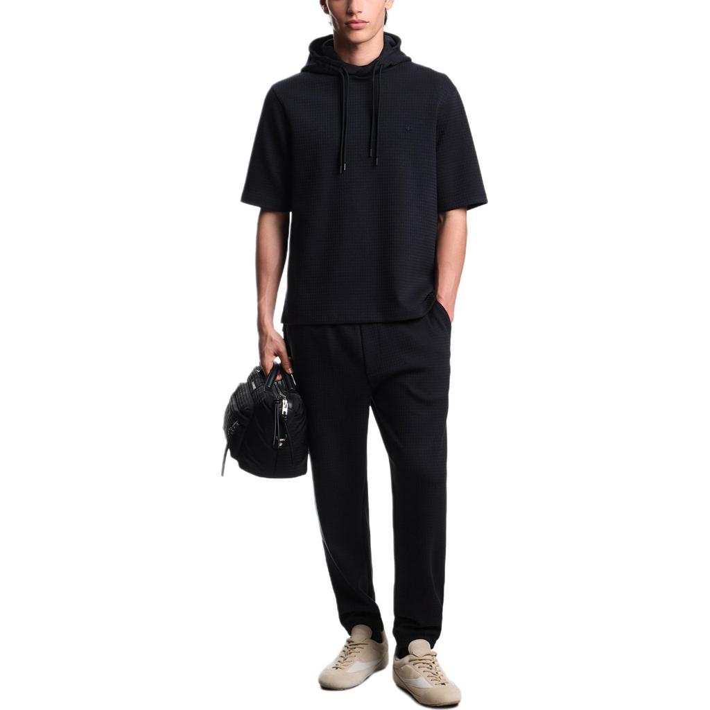 Emporio Armani Asv Lyocell-blend Jacquard Jersey Hooded Sweatshirt EM003143-AF13700-FB297