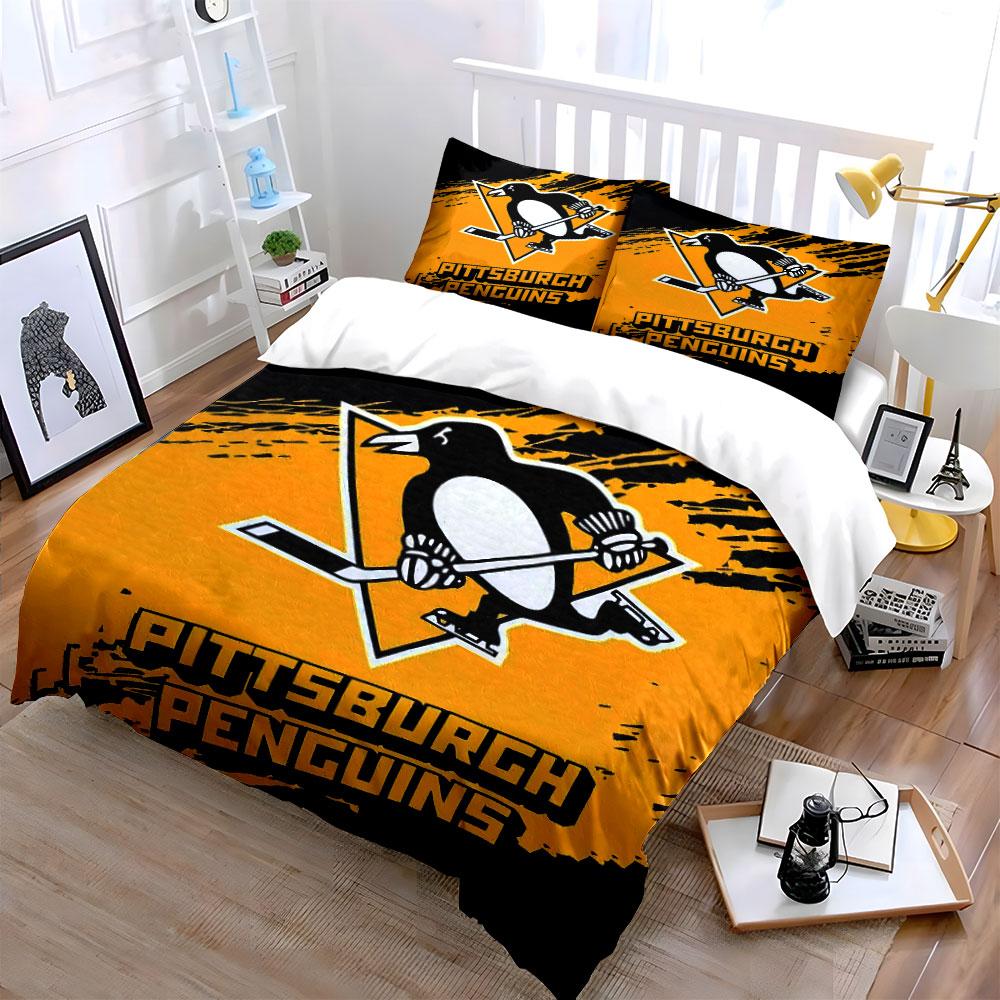 Penguins Hockey Bedding Set Bedding Duvet Cover Set Duvet Cover Pillowcases (1 * Duvet Cover 2 * Pillowcases, without duvet insert)