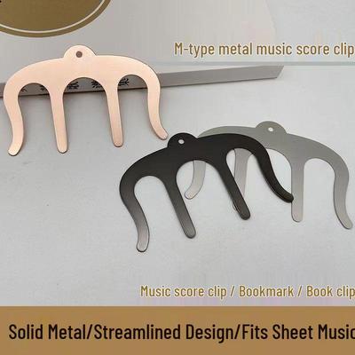Clip in Lamiera Nera a Forma di M per Spartiti Musicali per Pianoforte o Chitarra