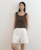 Lingseoul Square Neck Sleeveless Top-Brown
