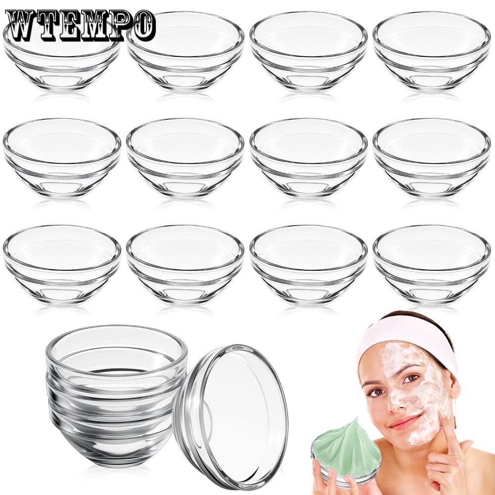 10pcs Facial Bowls Esthetician Small Glass Facial Clear Prep Measuring Bowl DIY Face Mask Mud Mask & Skincare Products