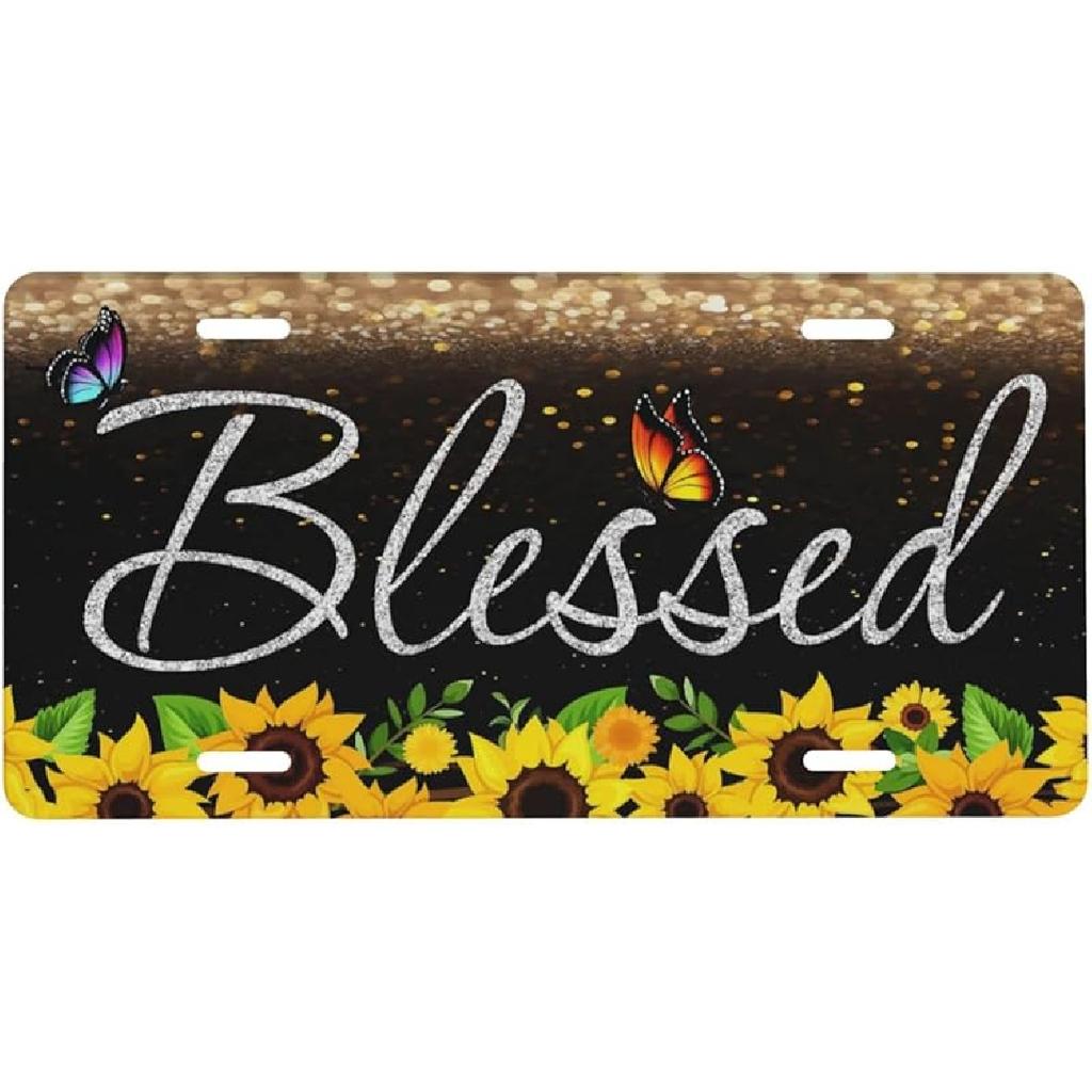 Bison Mounta Aluminum License Plate 6 X 12 Inch Metal Car Front License Plate Cover Car Decor Accessory Novelty Vanity Decoration Tag With 4 Holes