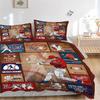 Baseball Artwork Quilt Panel Print 3Pcs Bedding Setduvet Cover With 2 Bedropillowcase Home Birthday Gift