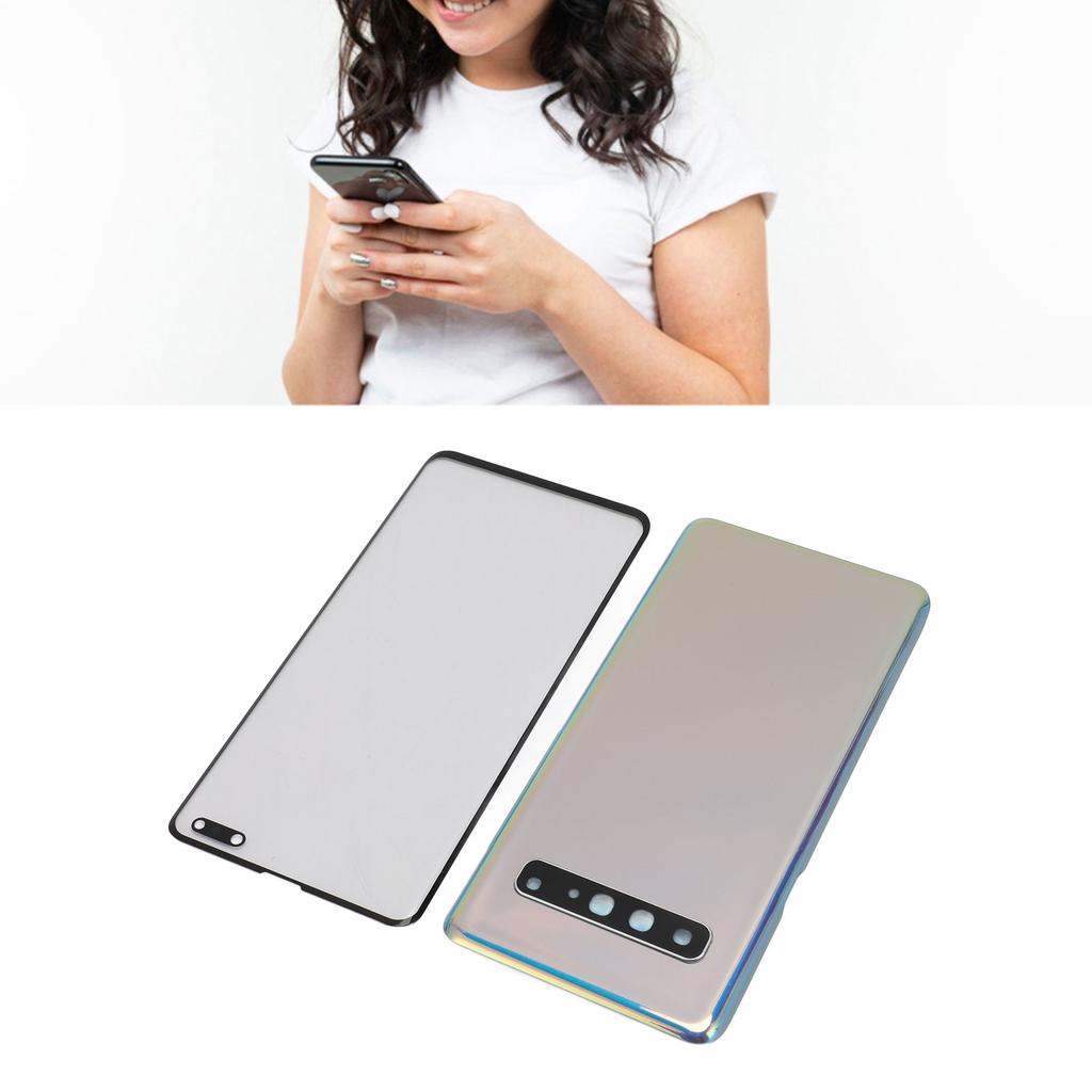 Back Glass Replacement and Front Outer Lens Glass Screen with Camera Lens Tape Parts Repair Tools for S10 5G