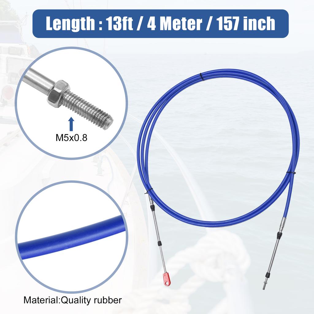 Motoforti 1-2pcs 10ft -24ft Marine Type 3300/33C Throttle Shift Remote Control Box Cable w/ Clevis for Yamaha Outboard Engine