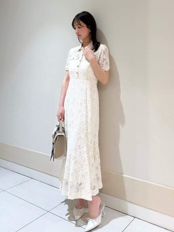 Lace Polo Dress SWFO251120 OWHT [Snidel] Women's
