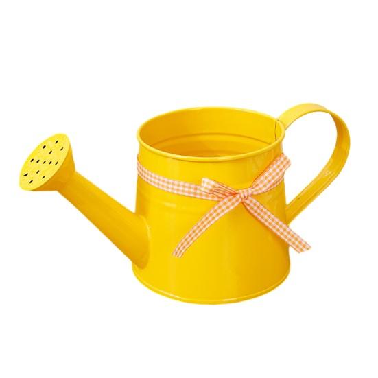 1L Mini-Gießkanne mit Schleifenverzierung Vintage Ergonomischer Griff Robuster Metall-Innen-Außen-Gartenpflanzen Blumen-Gießkanne