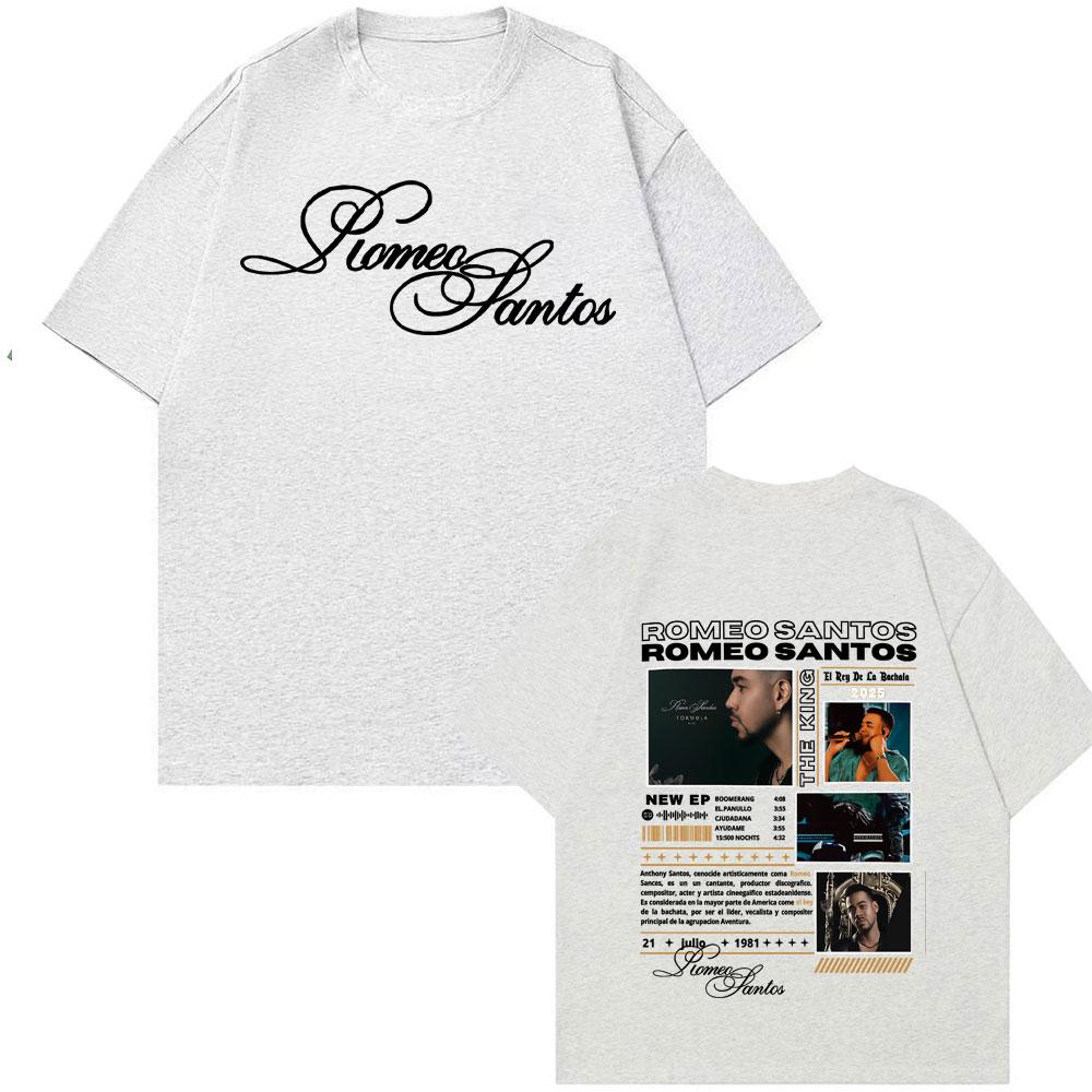 Rapper Romeo Santos The King Tormula Tour 2025 Graphic T Shirts Unisexs Women Gothic Fashion Hip Hop T Shirt Tshirts