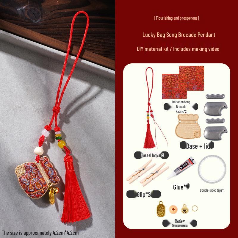Handmade Song Brocade DIY Pendant Kit: Chinese-Style Keychain, Team Building, Children's Gift