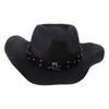 Stile Etnico Cappello da Cowboy Estivo Protezione Solare Intreccio di Paglia Cappello Western Protezione Solare