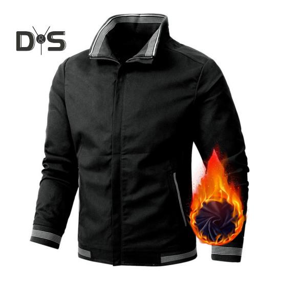 

Мужская куртка, пальто с воротником-стойкой, длинным рукавом, плюшевой подкладкой, куртка, пальто с карманами, застежка-молния в цвете, ветрозащитная верхняя одежда XL чёрный