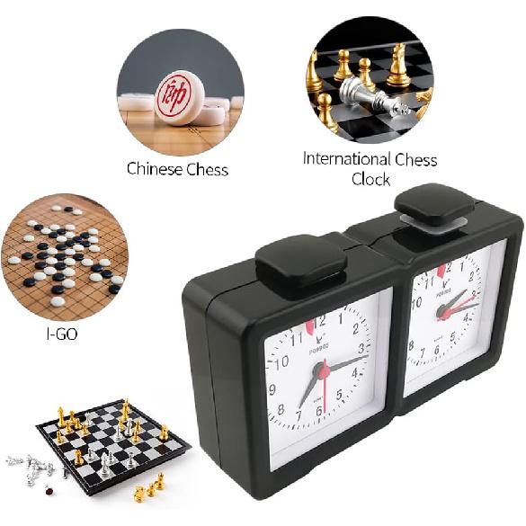 Chess Clock, Quartz Analog Chess Clock- Board Games Essentials Analog Timer, 7.9 x 2.0 x 4.8inch