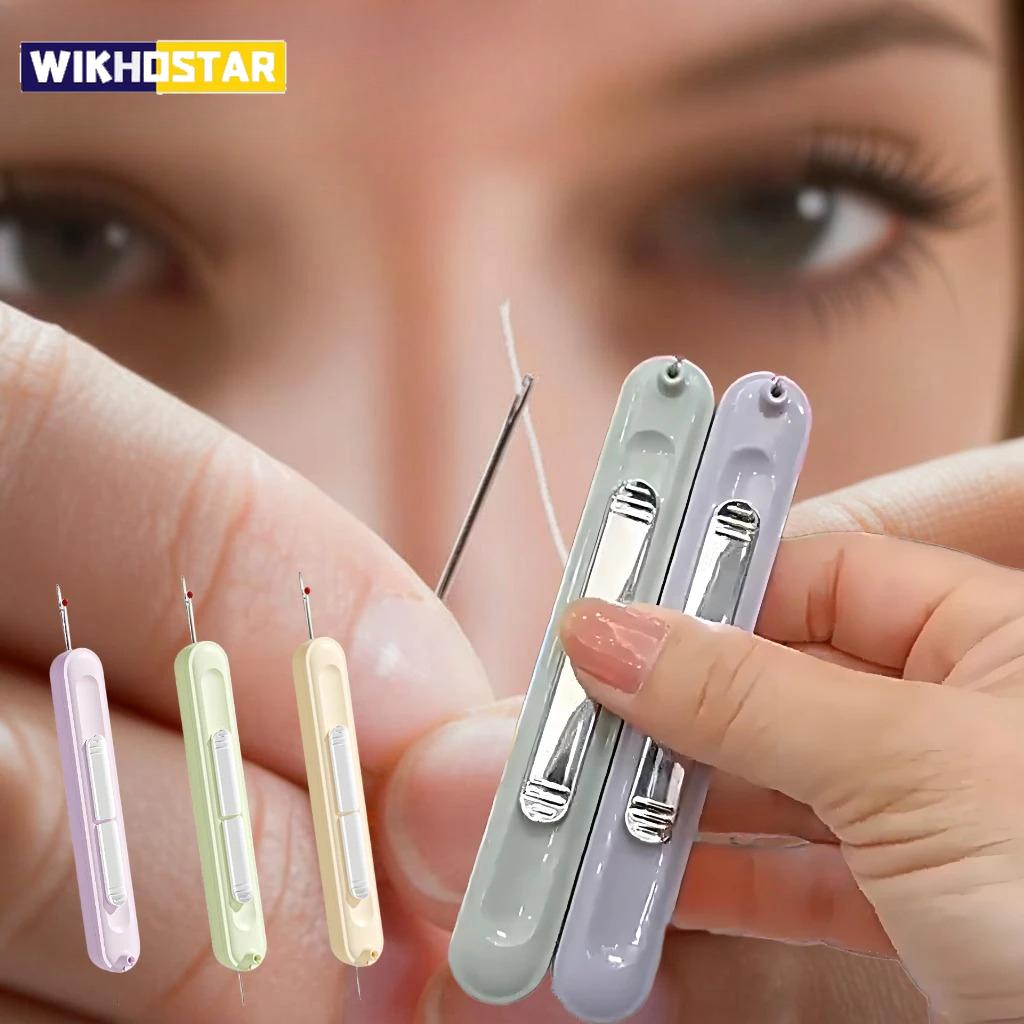 2 In 1 Needle Threader and Seam Ripper Tool Multifunctional Sewing Thread Remover Cross Stitch Crafting Accessories Easy Use