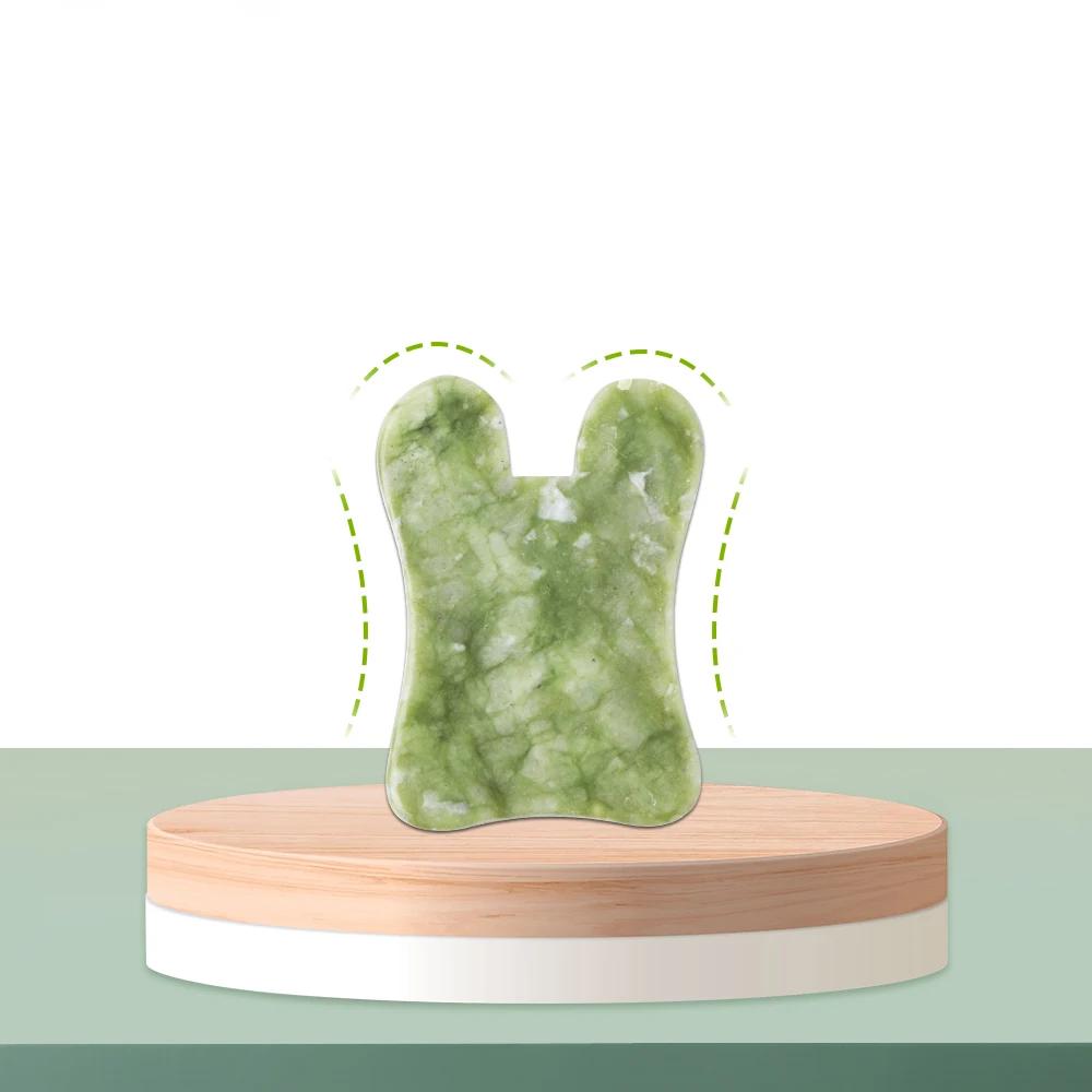 Natural Green Xiuyu Jade Gua Sha Board Set Gouache Scraper for Body SPA Acupuncture Acupoint Facial Lifting Scraping Massager