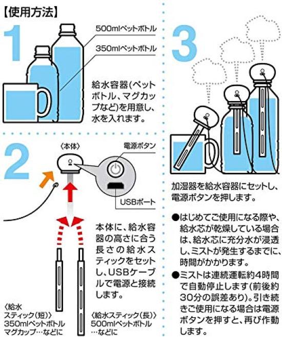 Zvlhčovač vzduchu Skater kompatibilní s PET lahví Ultrazvukový typ Napájený přes USB Tyčinkový typ Vyřezávaná mlha Hello Kitty STST1D