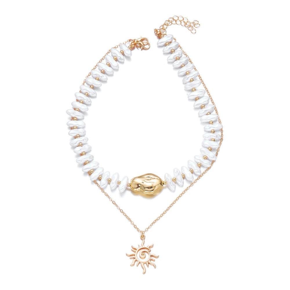 Baroque Style Stackable Necklace Irregular Pearl Imitation Pearl Necklace Fashion Party