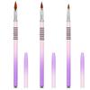 3 Pcs 3d Acrylic Nail Brush Set, Nails Design Brushs With Non-Slip Handle, Purple Flower Brush Tools for Women Diy Home Salon Nail Practice Kit