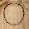 Men's Handmade Turquoise Punk Necklace with European-American Stone Design