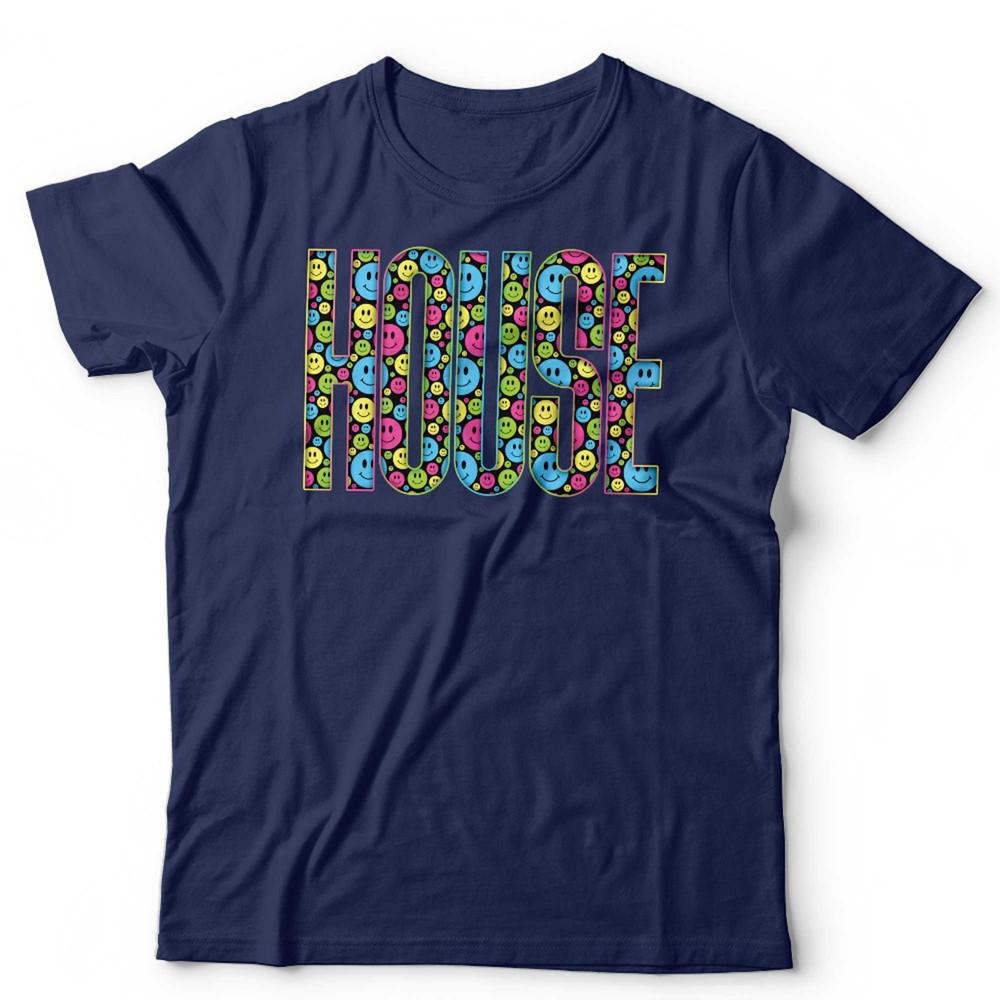 House Music Logo Tshirt Unisex 90s Rave Acid DJ Turntable Vinyl Dance Smiley S