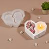 Heart-shaped Candlestick Mold Two Grid 3D Plaster Mold Convenient Candle Cup Molds  Home Decor